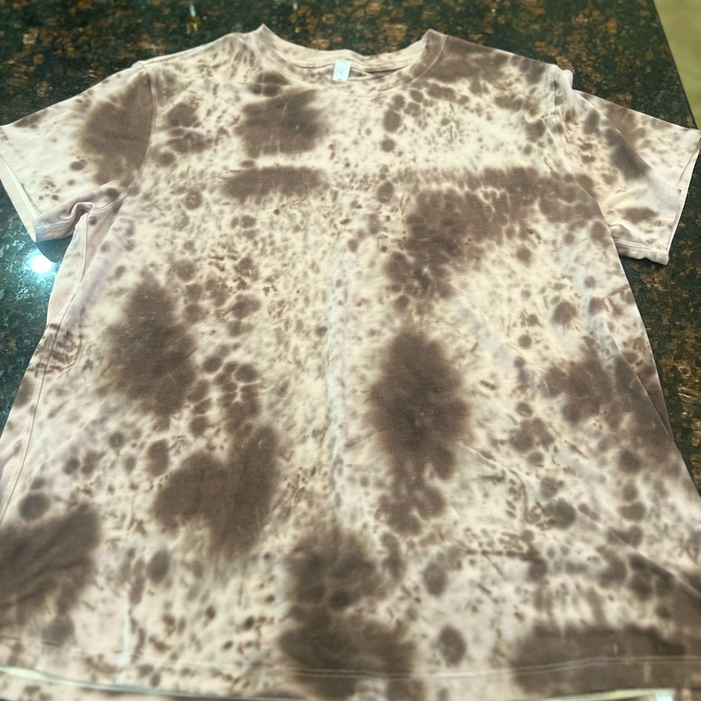 lululemon athletica Short Sleeve Tie-Dye Tee in Brown and White